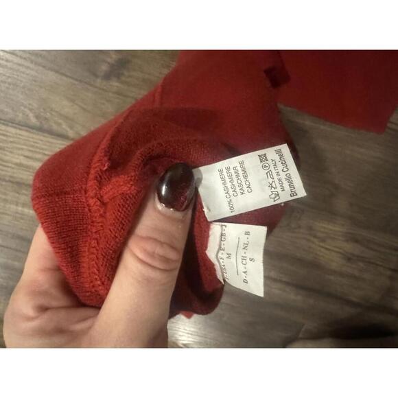 Brunello Cucinelli Red Cashmere Sweater sz M - Picture 4 of 6